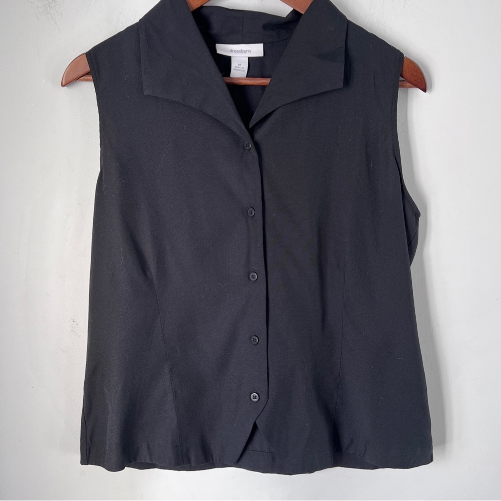 DressBarn Top Button Down Sleeveveless Collar Women Size Medium